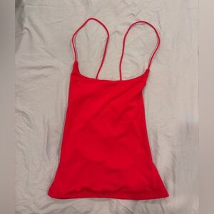 Red backless Spaghetti Strap shirt